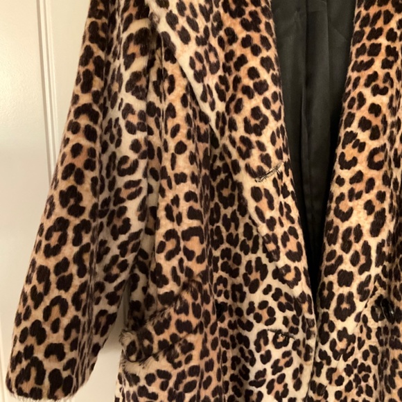 SOMALI SPORTOWNE FAUX FUR VINTAGE LEOPARD COAT - Picture 6 of 13